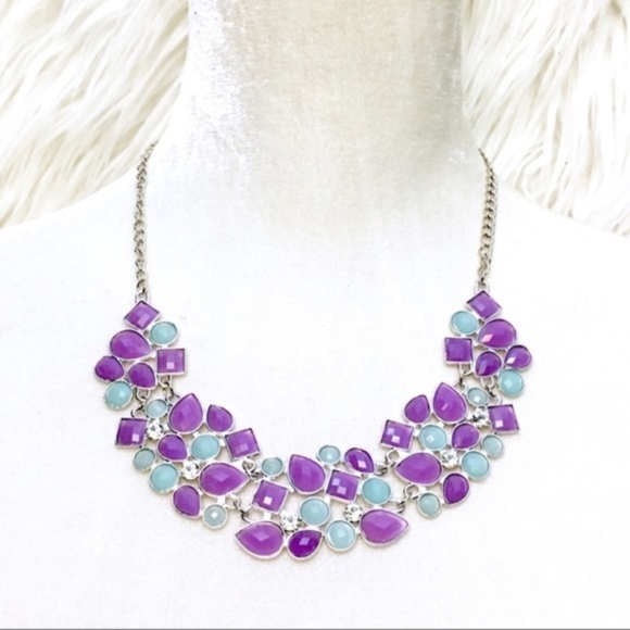 💎 Lavender Periwinkle Statement Necklace - Picture 3 of 7